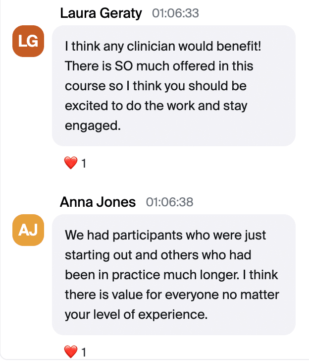The Liberated Clinician testimonials