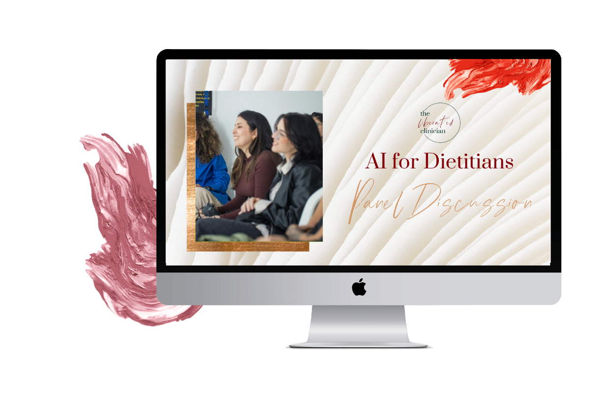 best AI tools for Dietitians in Private Practice - image of a laptop with AI for Dietitians Panel Discussion on it